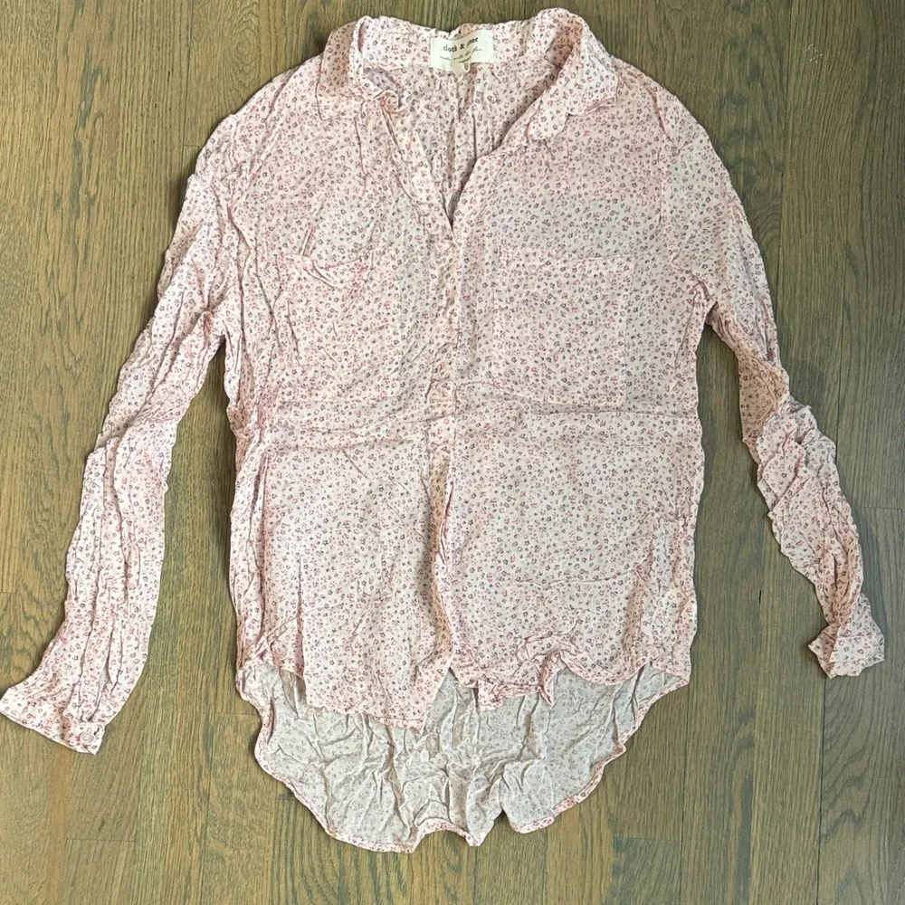 Cloth & Stone Light Pink Floral Blouse - Picture 1 of 6